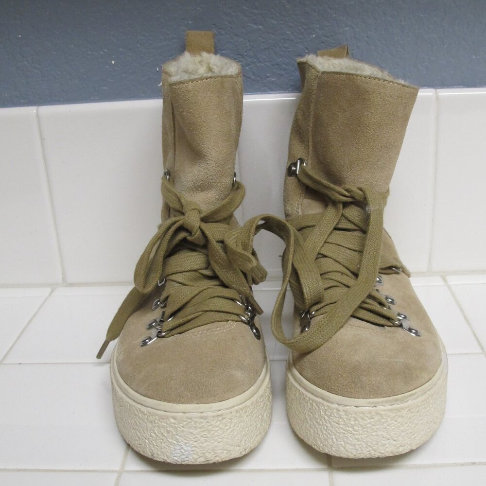 J/SLIDES NYC J Slides leather Faux Fur Lined Bolt Boots